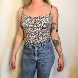 90s Glitter Zebra Top